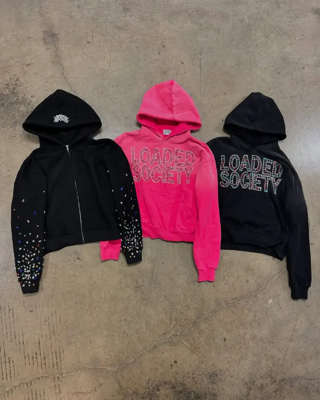 سترة نسائية بغطاء للرأس بنمط حروف ماسية ملونة من American High Street Y2K ملابس رياضية فضفاضة على طراز الهيب هوب للرجال والنساء