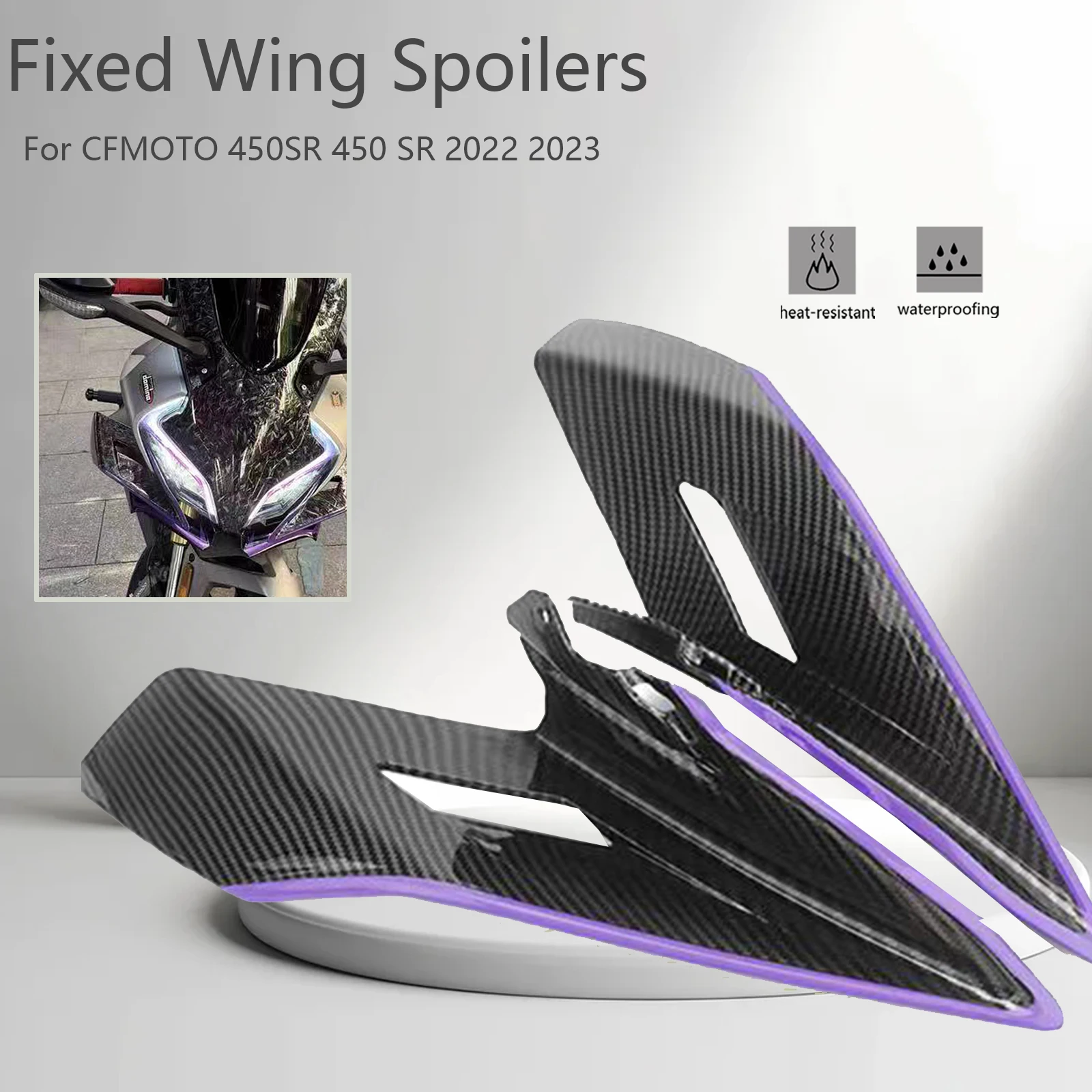 For CFMOTO 450SR 450 SR 2022 2023 Motorcycle Mirrors Front Fairing Winglets Aerodynamic Wing Side Wings Spoiler Fairing 450sr