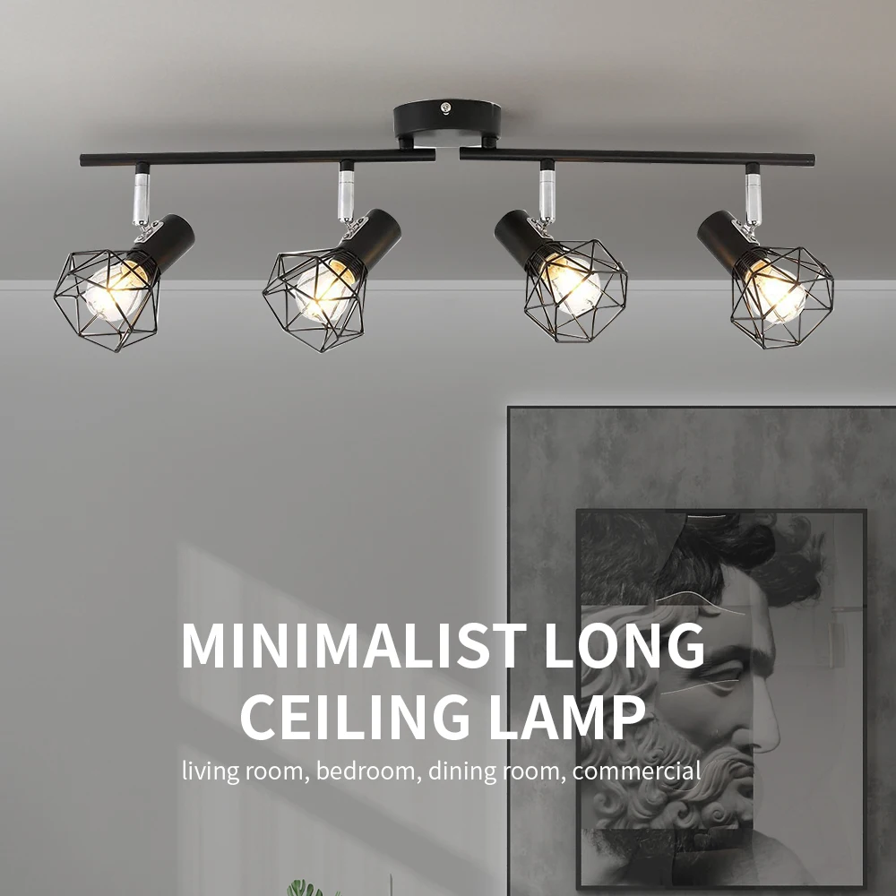 Adjustable Angle Ceiling Light Bedroom E27 Living Room Multi-Lamp Spotlight Spotlight Retro Lamps Led Lighting Shop Lights