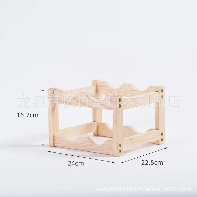 رف النبيذ الخشبي - تخزين منزلي مبتكر، ديكور غرفة المعيشة الحديثة، خزانة النبيذ الأنيقة ومنظم العرض #6