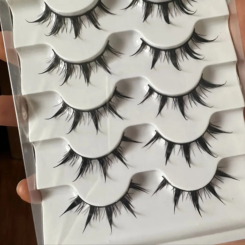 Cute Little Devil 5MH-5 Strip Lashes 5 Pairs Pure Desire Cartoon Eye Design Ideal for COS & Daily Kawaii Look