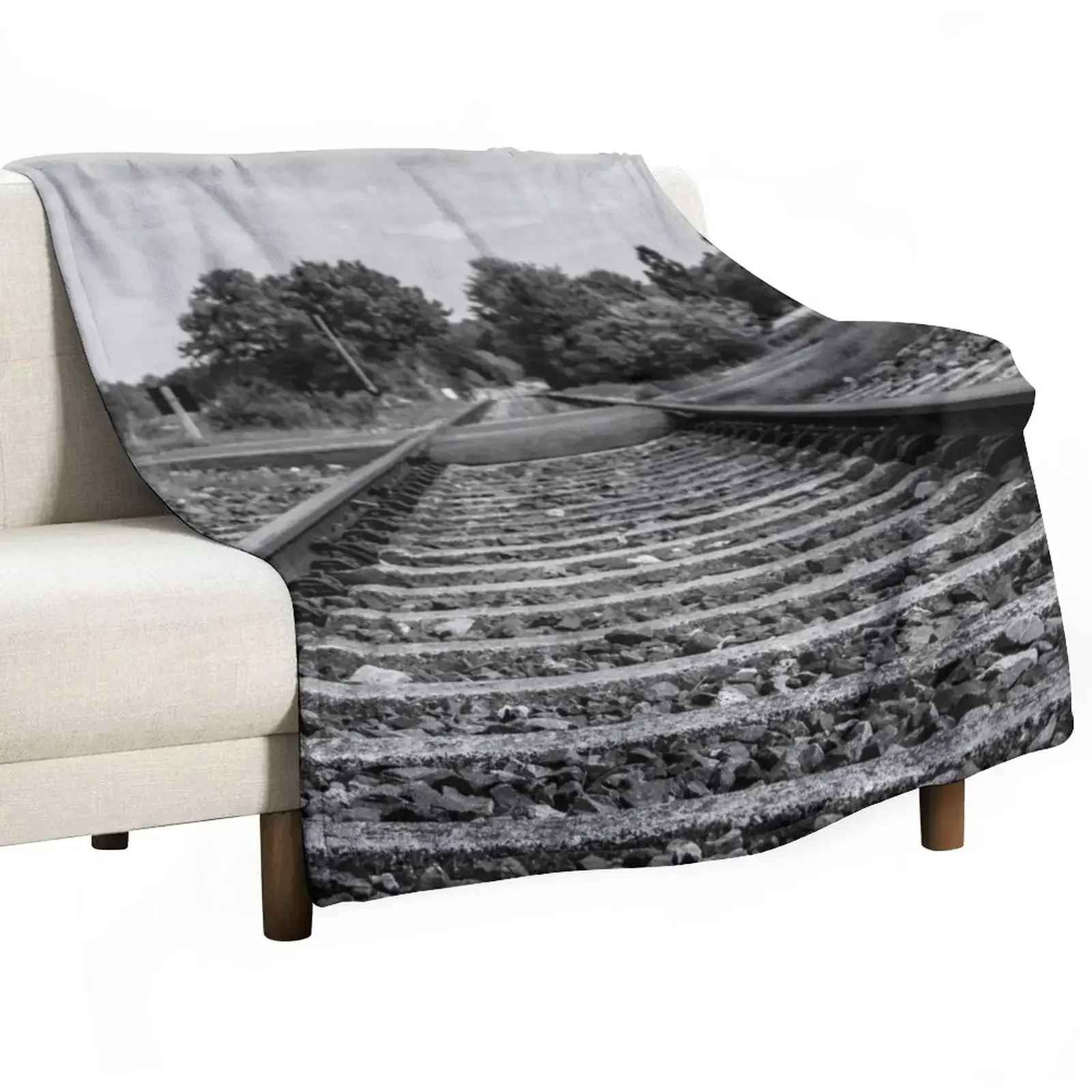 

Black and white railroad Throw Blanket Custom For Sofa Thin Blankets