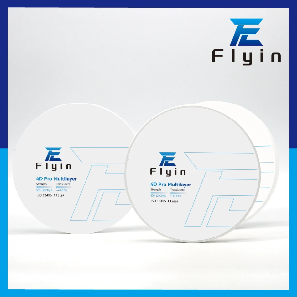 FLYIN 4D Pro Zirconia Multilayer Dental lab material Cad cam zirconium Discs 100% sino powder