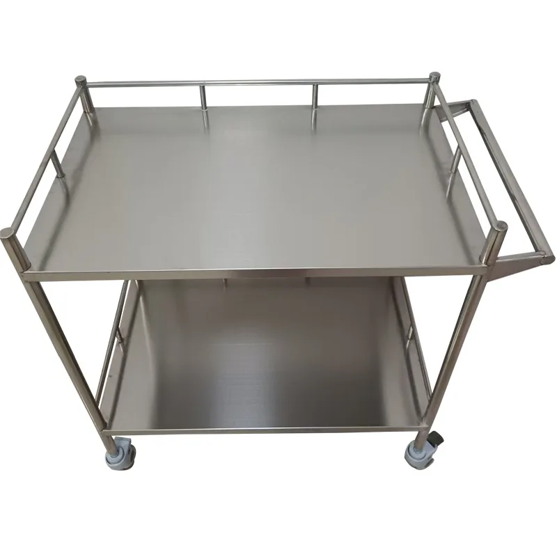 Chariot d'infirmière de meubles d'hôpital d'acier inoxydable 304 avec des roues pour le transfert de médicaments aux hôpitaux