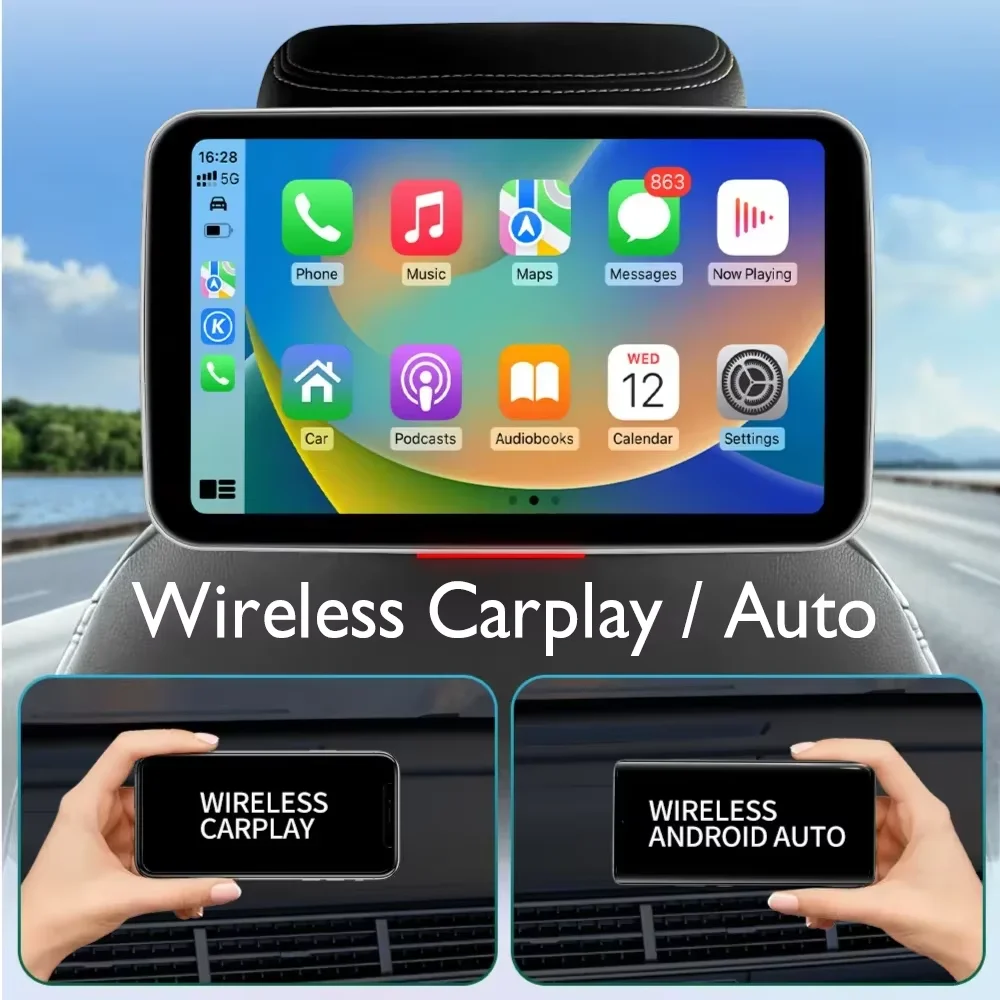 Rear Seat Multimedia Player Android 12 10.1 Inch Car Headrest Monitor MP5 Player Mirror Link Android APP Media Entainment Syste