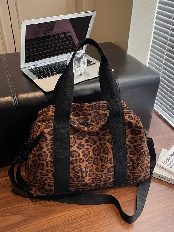 

Trendy Large Capaci Travel Bag ort Trip Storage Bag Autumn Winter Tote Bag Casual Simple Sle ex Zipper Closure