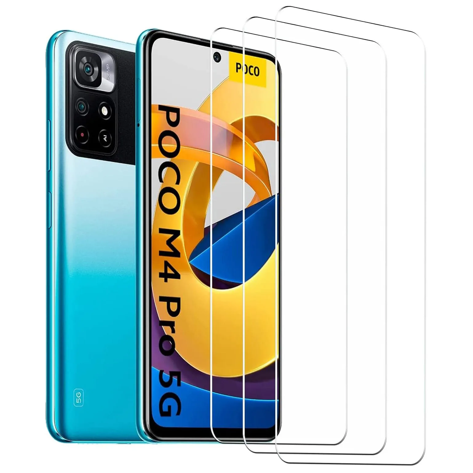 

3pcs Tempered Glass Screen Protectors For Poco M4 5G/Poco M4 Pro 5G/Poco M4 Pro Glass Film