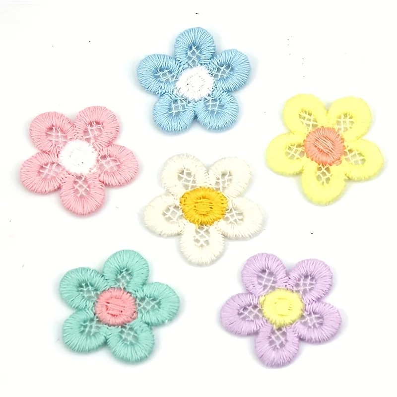 

Embroidery Tags Cartoon Flowers Embroidery Stickers Accessory Patches Brooches Hair Accessories Cloth Stickers