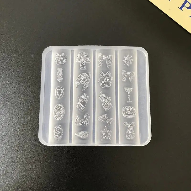 3D Embossed Nail Art Silicone Mold Swallow Cherry Mushroom Butterfly for DIY Resin Nail Art Wearable Manicure Supplies