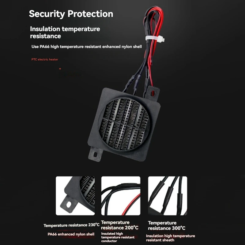 BAAY PTC Aquecedor de temperatura constante Tipo condutor com aquecedor de isolamento de ventilador de alta tensão 220V