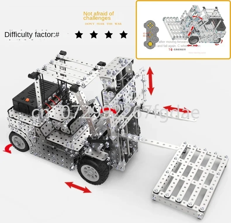 Assembly of Toy Remote Control Tank Models Assembly Engineering Forklift Excavator Machinery