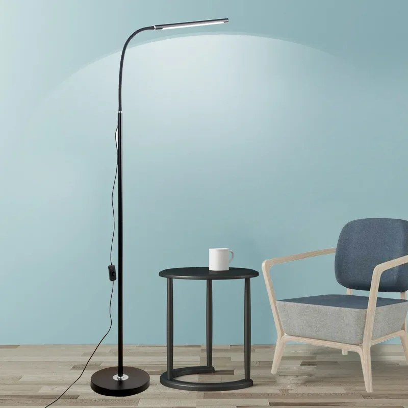 led gooseneck floor lamp pe lampadas stepless escurecimento suporte de iluminacao interior luz de leitura sala moderno ajustavel 01