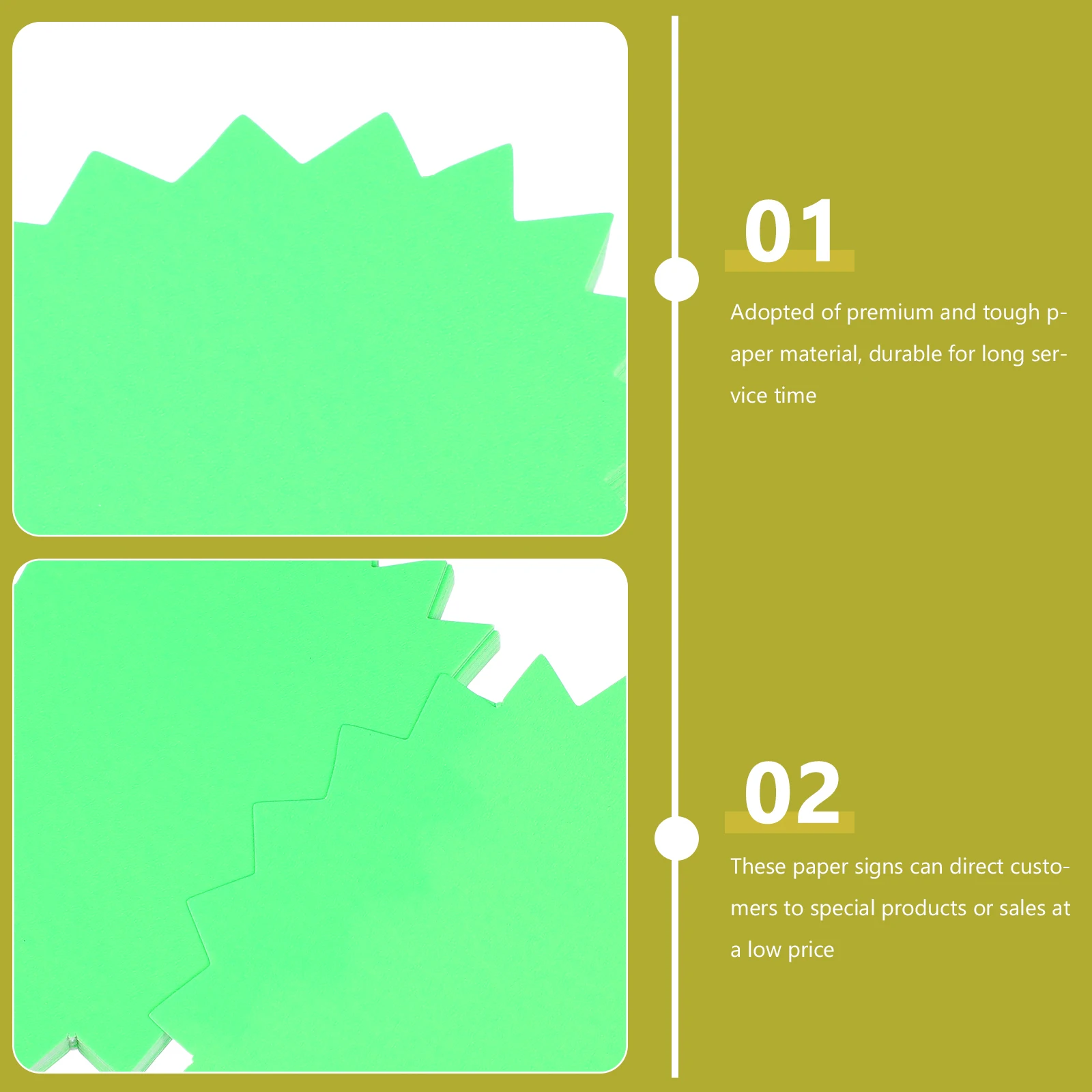 

5pcs 100 Sheets Price Tags White Cardboard Stickers Fluorescent Paper Explosion Shaped Labels Sale Signs File Folder
