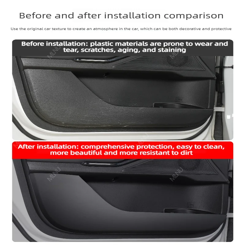 Door Kick Mat For GWM Haval H6 3rd Gen 2024 2023 Car Accessories Leather Waterproof Anti-Scratch Bend-Resistant 2020 2021 2022