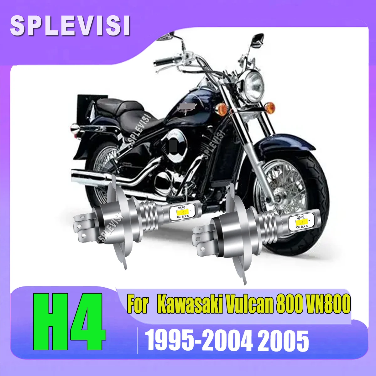 

H4 9003 led headlight bulbs - easy to install without worry For Kawasaki Vulcan 800 VN800 1995 1996 1997 1998 1999 2000-2005
