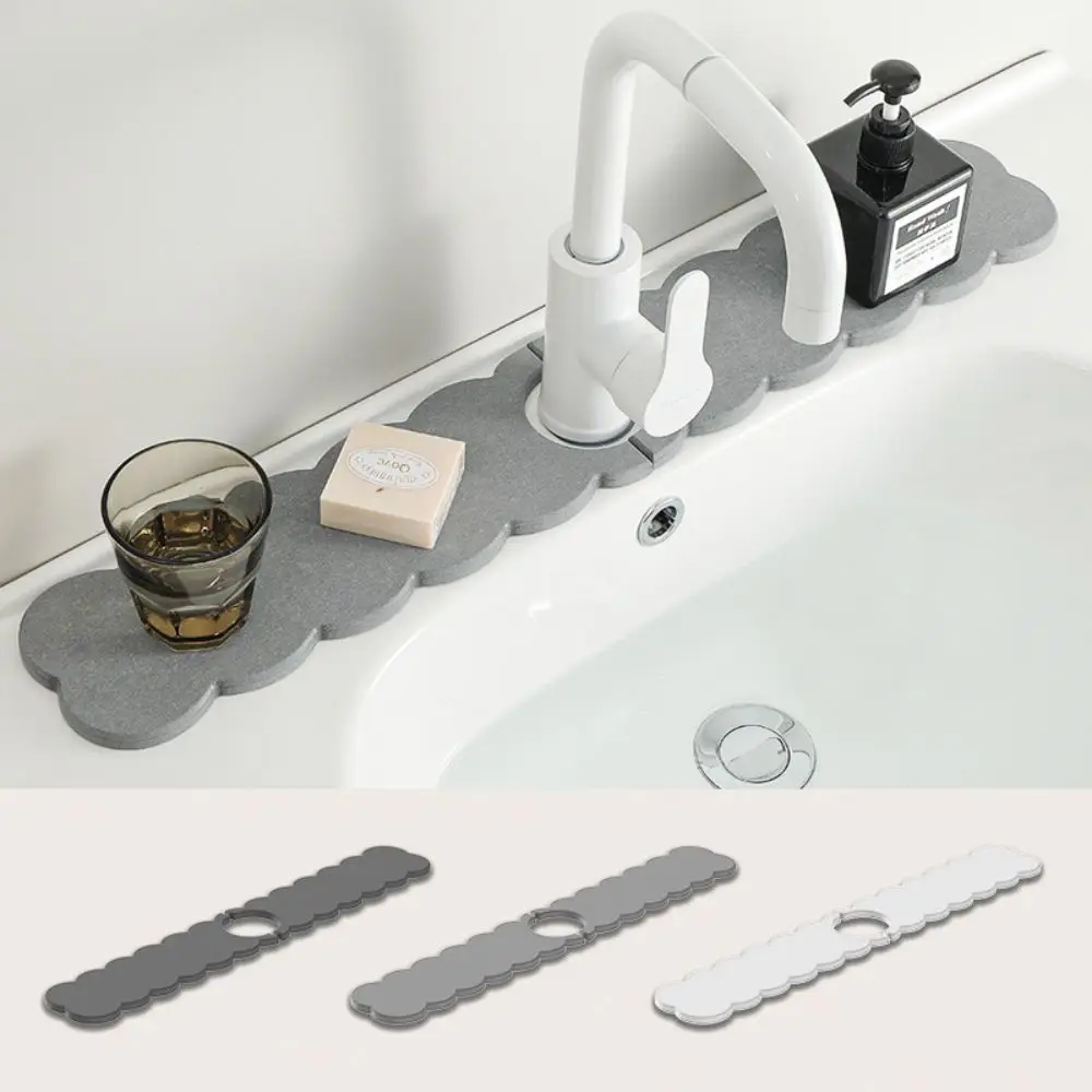 Hard Super Absorbent Faucet Mat Fast Drying Reusable Diatomite Stone Tray Diatom Mud Washable Faucet Splash Guard Washstand