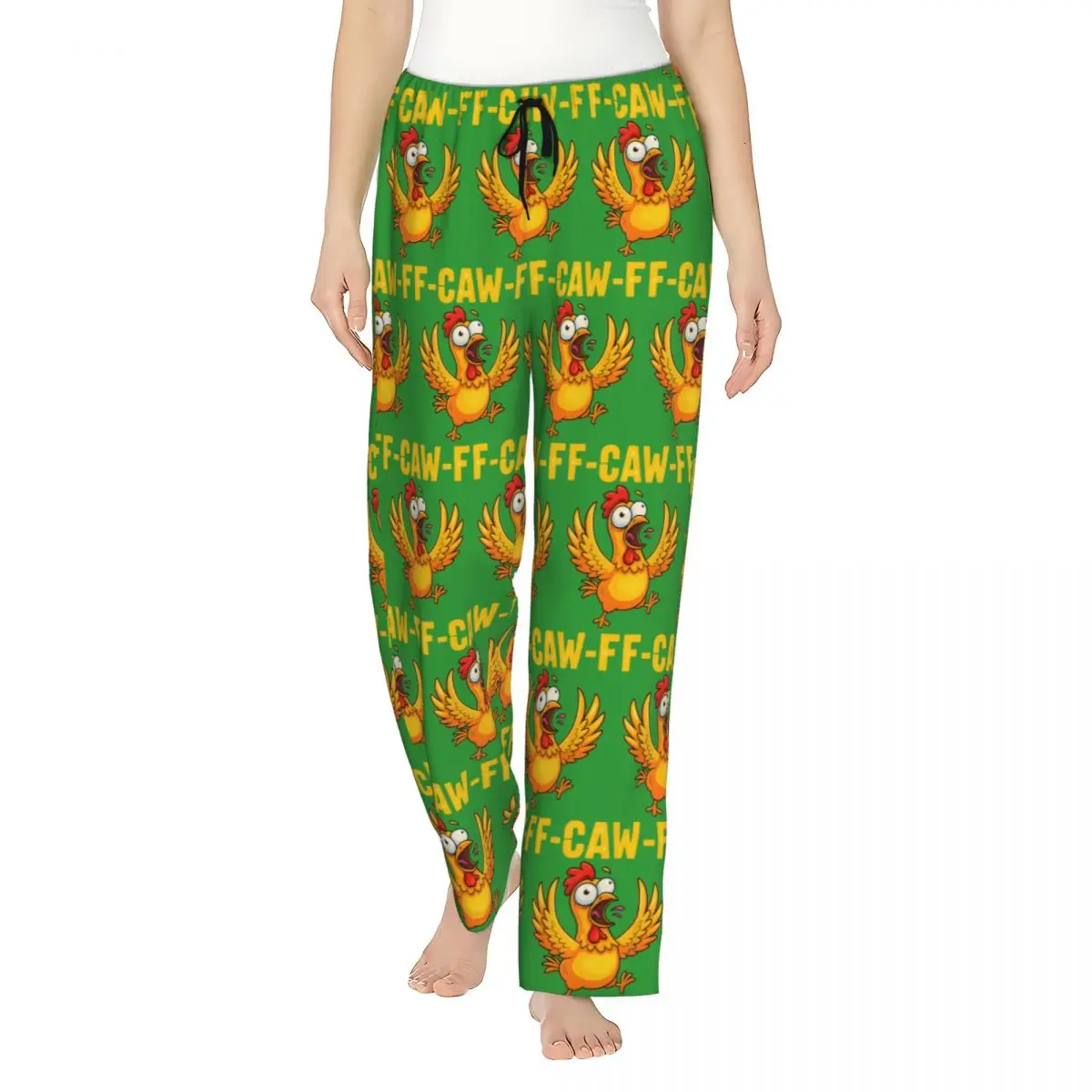 F-CAW-F Funny Chicken T-Shirt - Crazy Farm Animal Humor Ladies Lounge Pants Comfy Pajama Pants Home Sleep Bottoms