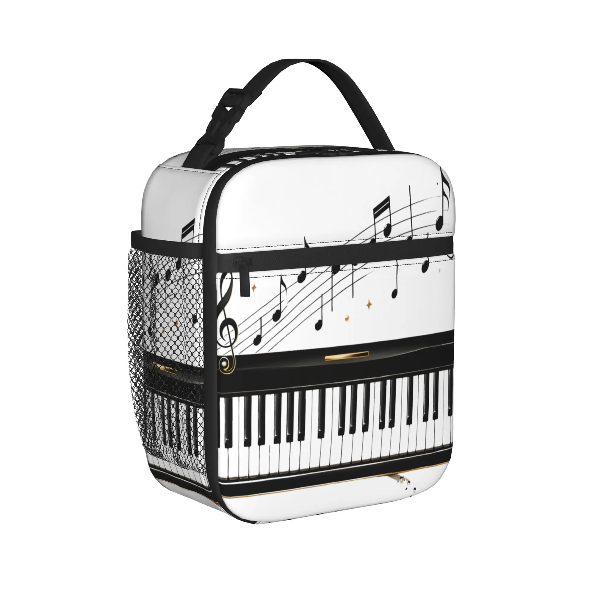 Beat It Michael Jackson piano Lunch Bag  Travel Lunch Box For Women Kawaii Designer Thermal Lunch Bags Oxford Zipper Cooler Bag
