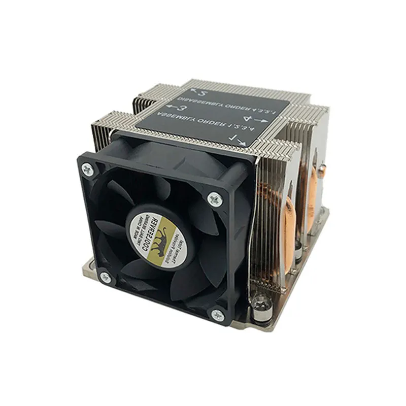 COOLSERVER LGA3647 CPU Server Cooler 4 Heatpipes TDP205W Radiator With 4PIN PWM Silent Cooling Fan For LGA3647