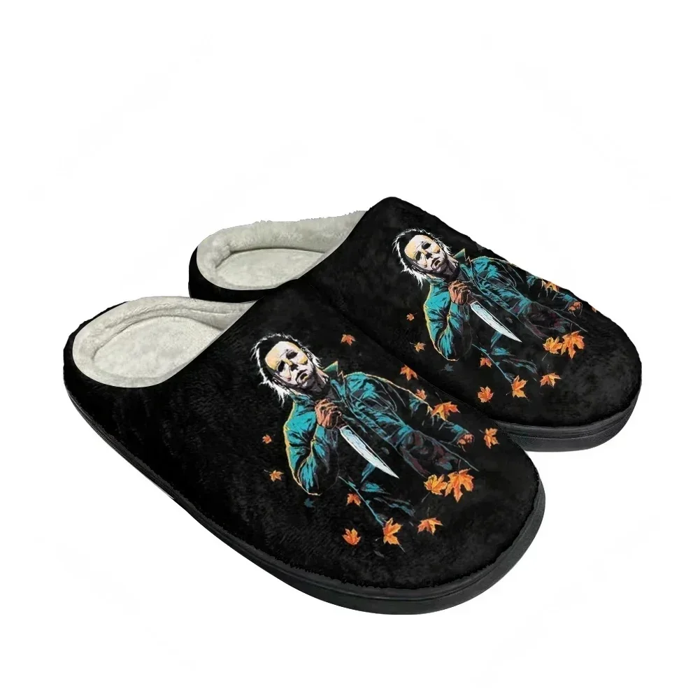 Terror Michael Myers Cotton Custom Slippers Mens Womens Youth Boy Girl Sandals Plush Casual Keep Warm Shoes Thermal Slipper