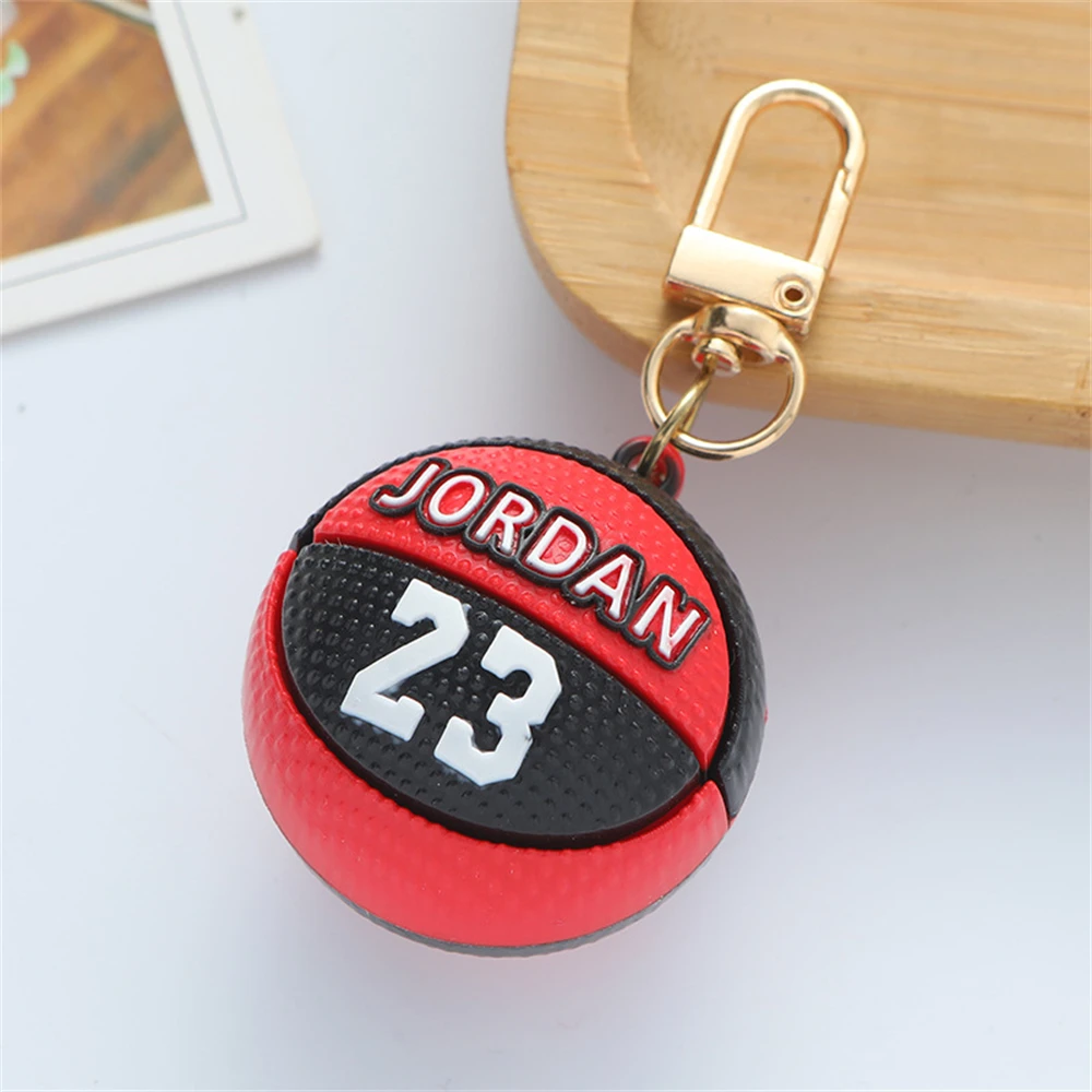 Mini Basketball Pendant Keychain Sporty Style Keyring for Women Men Car Key Holder Handbag Accessories Fans\' Souvenir Gift