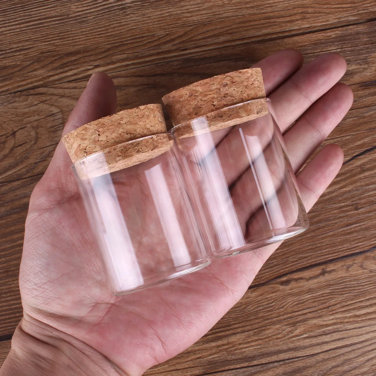 12pcs 50ml size 47*60mm Test Tube with Cork Stopper Spice Bottles Container Jars Vials DIY Craft