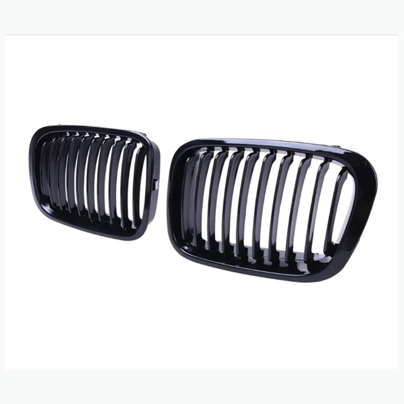 Heart Horse Front Kidney Grills Compatible With BMW E46 Sedan 320i 325i 325xi 323i 328i 330i 4D 4 Door 1998-2001 Gloss Black