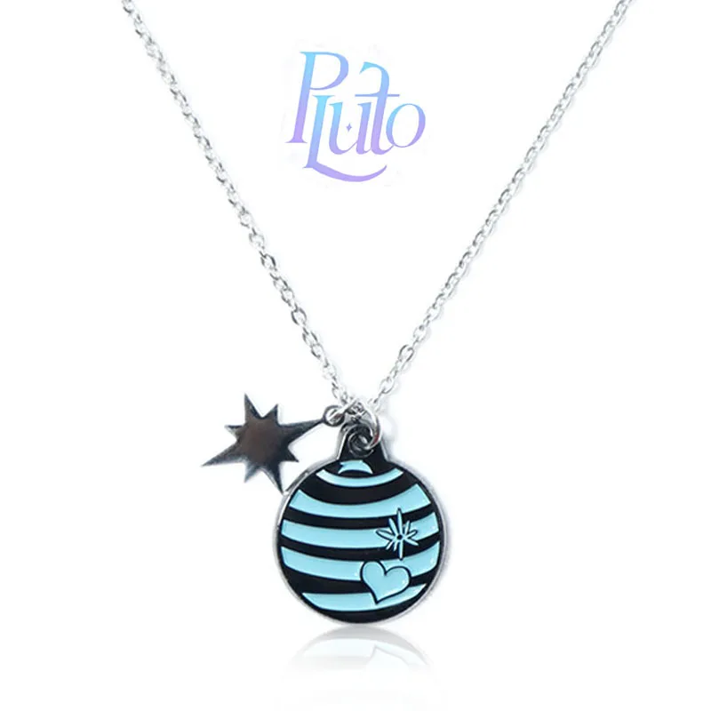 Pluto Series Necklace NamtanFilm Same Blue Planet Hexagram Titanium Steel Necklace Namtan Tipnaree Film Rachanun