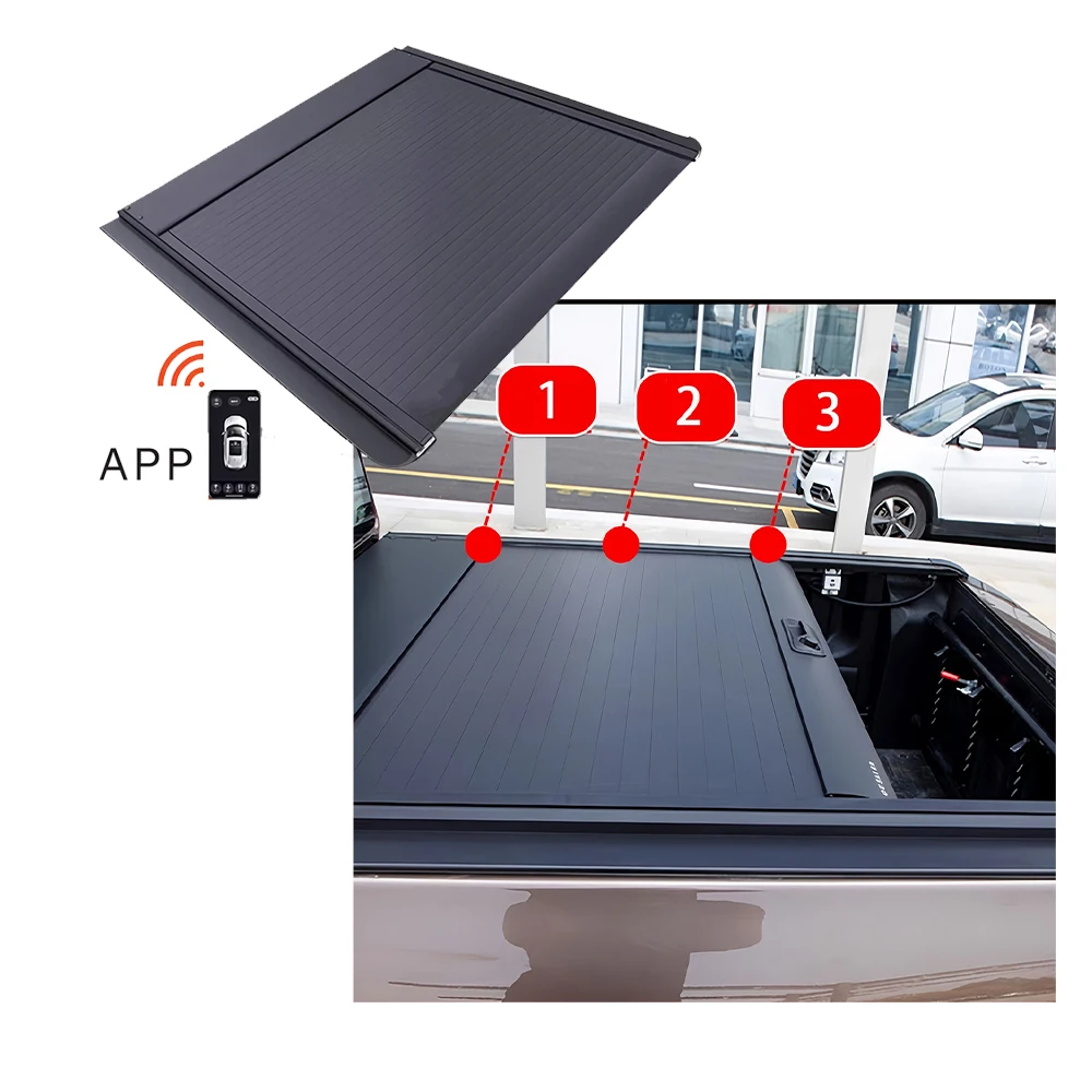 

2025 Premium Electric Pick-up Truck NP300 Aluminum Alloy Retractable Roller Lid Tonneau Cover Waterproof