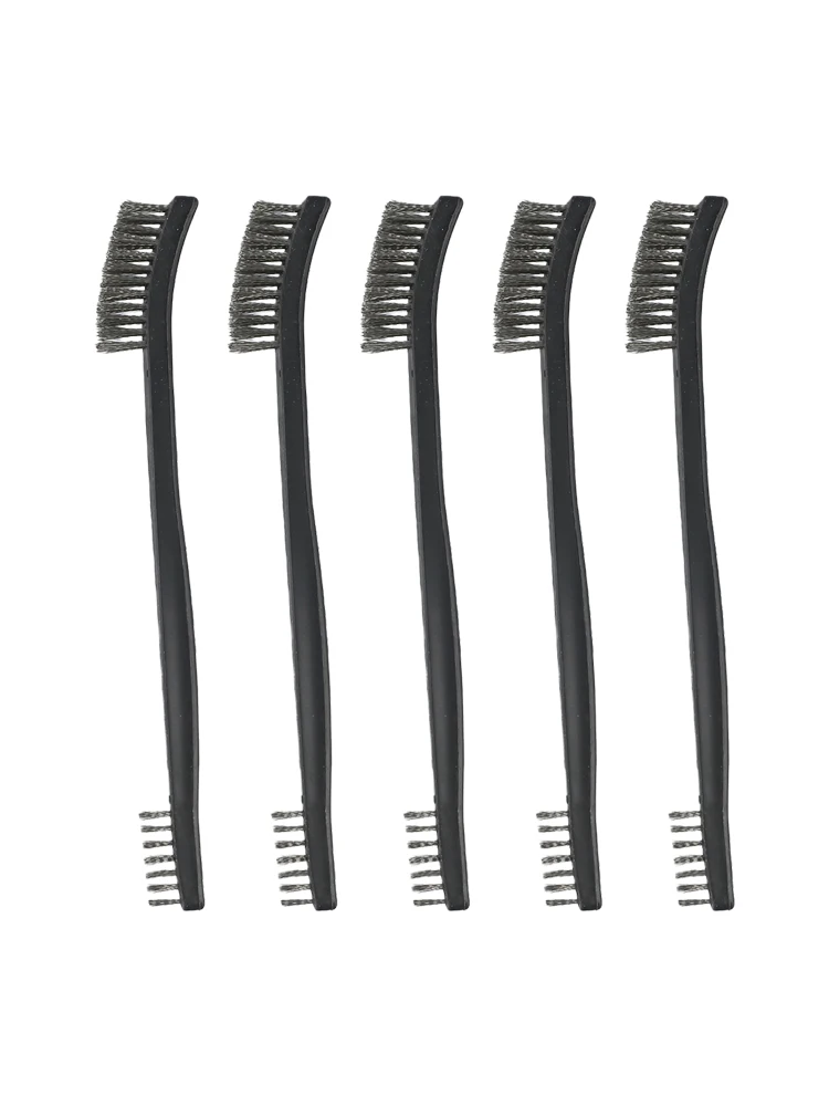 5pcs 6.7 Inches Double Head Wire Brush Set Steel Brass Nylon Cleaning Polishing Metal Rust For Cleaning Light Scrubbing