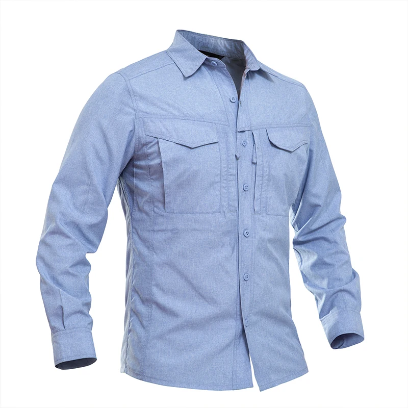 

Tactical Shirt Men Quick Dry Breathable Casual Commute Business Long Sleeve Shirts Outdoor Hiking Climbing Mens Military Tops