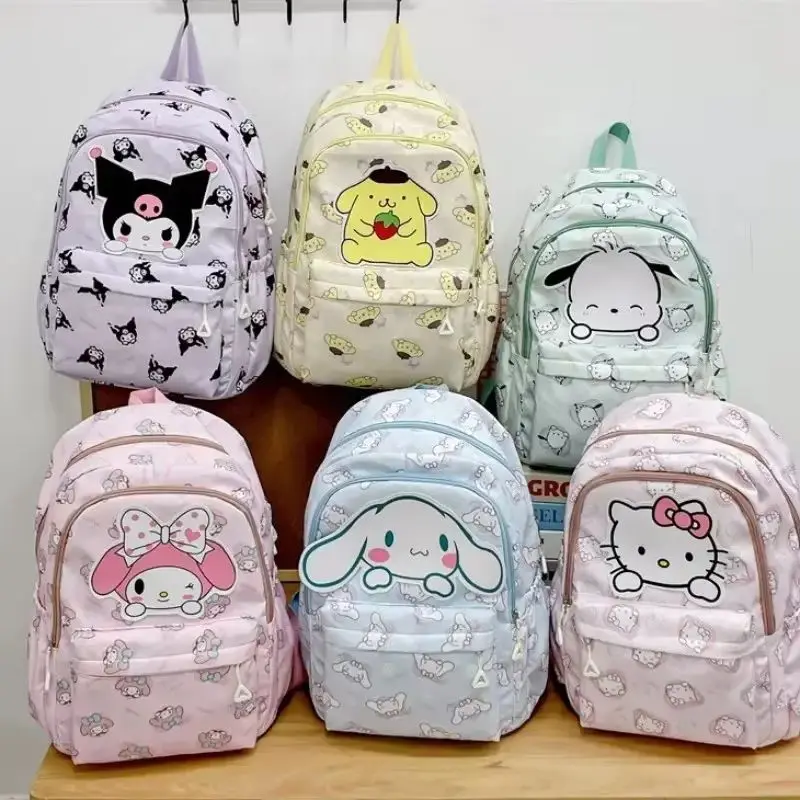 Sanrio Backpack Anime Kuromi My Melody Hello Kitty Cinnamoroll Student Bag Large Capacity Women Bag For Children Girls Gift