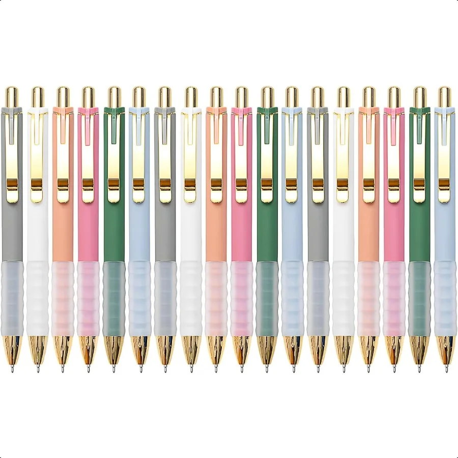 

Ballpoint Pens Black Medium Point 1mm with er Soft Grip Ball Point Pen for Men Women Retractable gold18 pcs