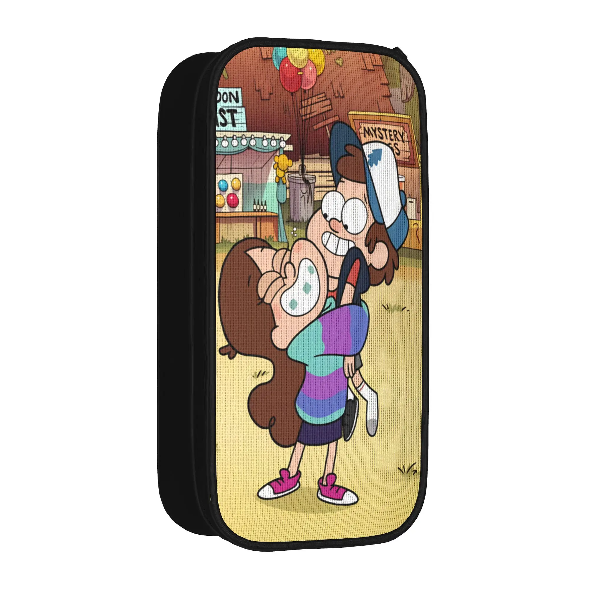 Mabel Pencil Case G-Gravity Falls School Pencil Cases Canvas Girls Boys Retro Large Pen Box School Stationery