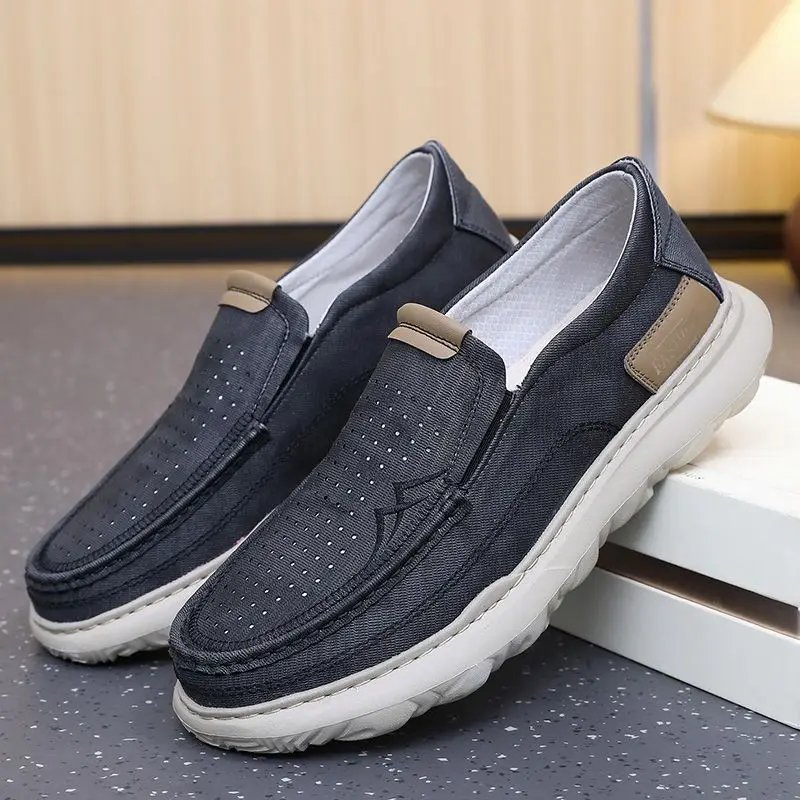 

Мужские летние повседневные дышащие тканевые туфли в стиле старого Пекина, нескользящие, для активного отдыха на улице