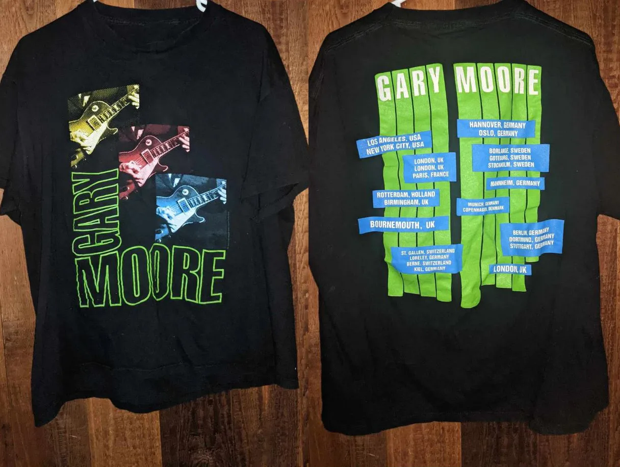 Gary Moore Europe Tour Concert Short Sleeve Adult T-Shirt S-2345XL BO195