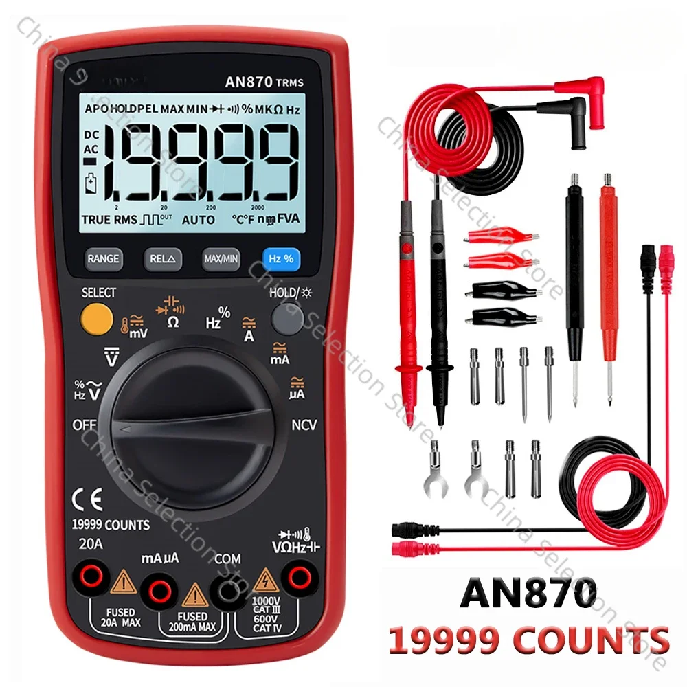 

AN870 Digital Multimeter 19999 Counts True Rms Multimeters Transistor Tester Voltimetro Profesional Capacitance Meter