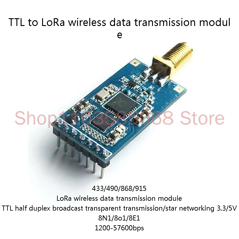 TTL to LoRa Wireless Data Transmission Module for Long-distance Anti-interference Broadcast Transparent Transmission