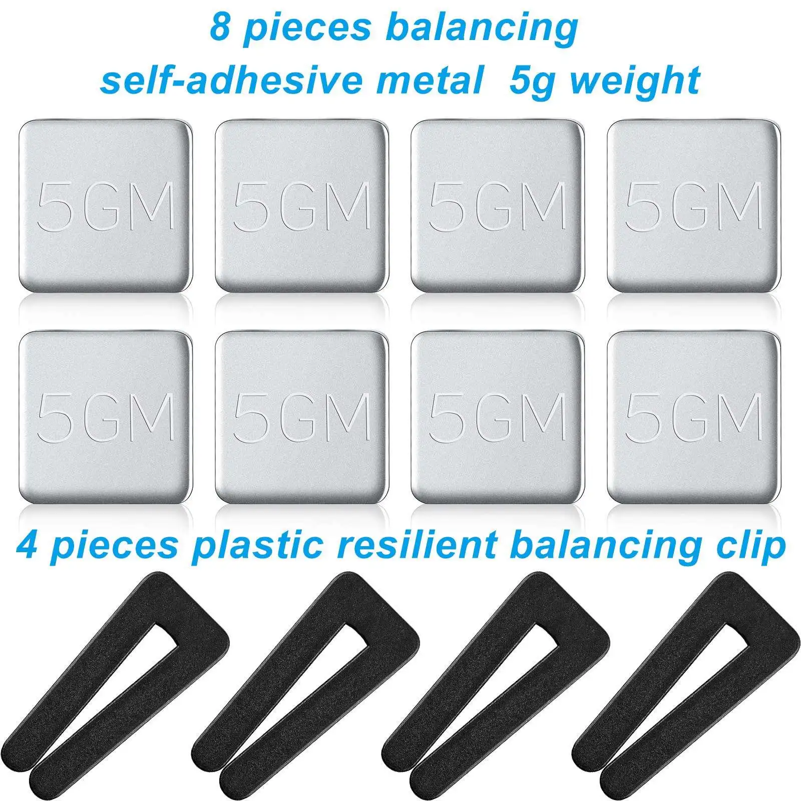 4 Set Ceiling Fan Blade Balancing Kit Fan Weight Balancing Kit Include Balancing Clip and Self-Adhesive Metal 5GM Weight