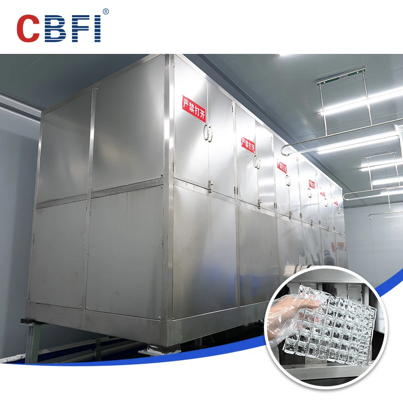 Industrial Ice Cube Machine with PLC Controlled Motor & Gear 1 Ton Daily Capacity 1000kg Ice Storage Bin