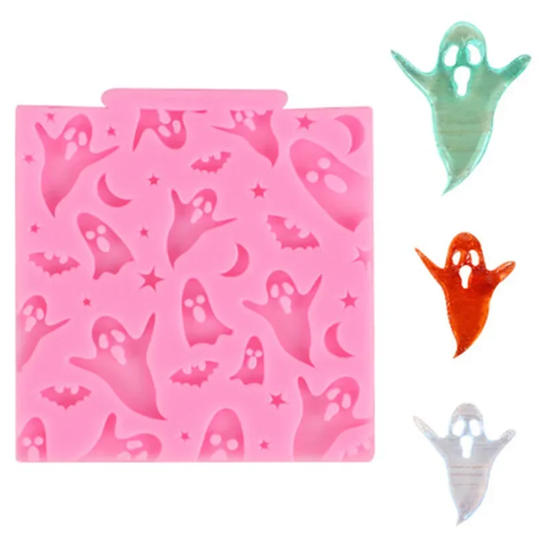 Halloween Ghost Moon Star Silicone Mold Cake Border Cupcake Fondant Candy Chocolate Cookie Clay Baking Decoration Tool Supplies