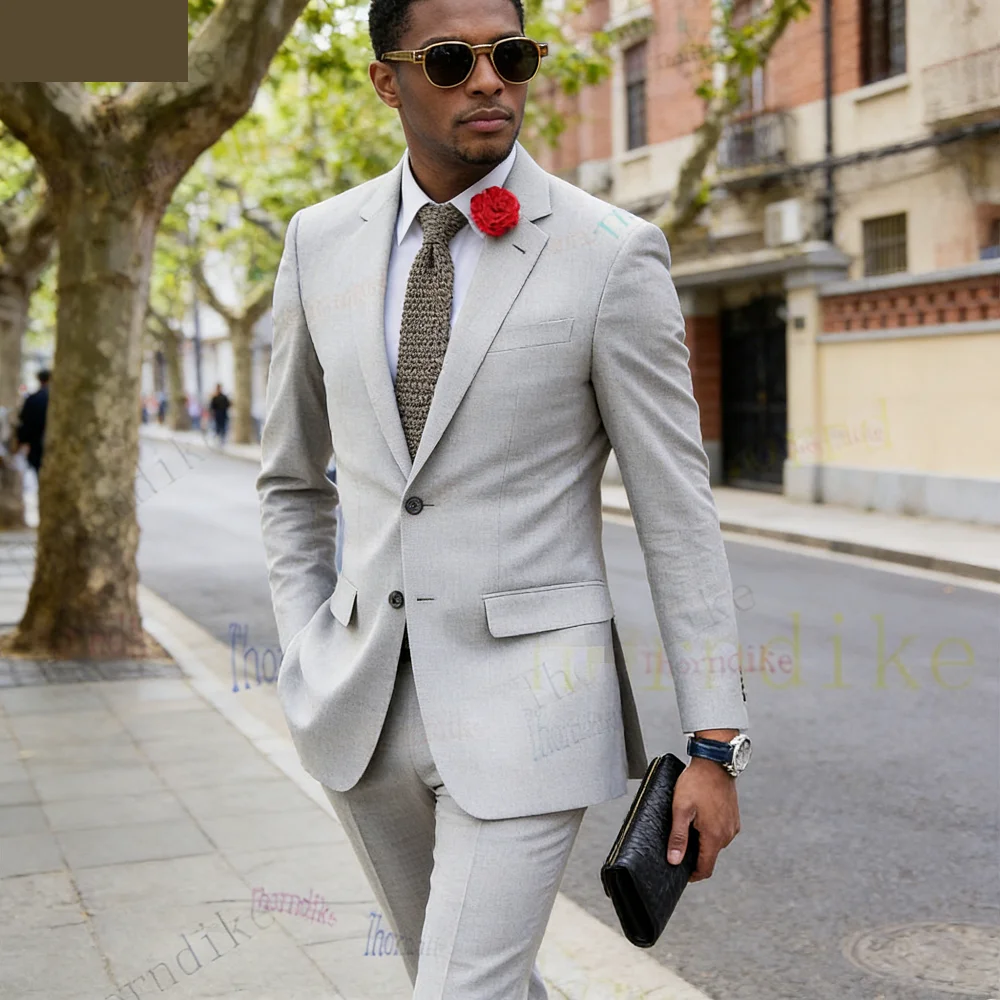 

Thorndike Smoking Masculino Formal African Classic Jacket And Pants Slim Wedd Groom's Suit Latest Design Men's Traditional Wear