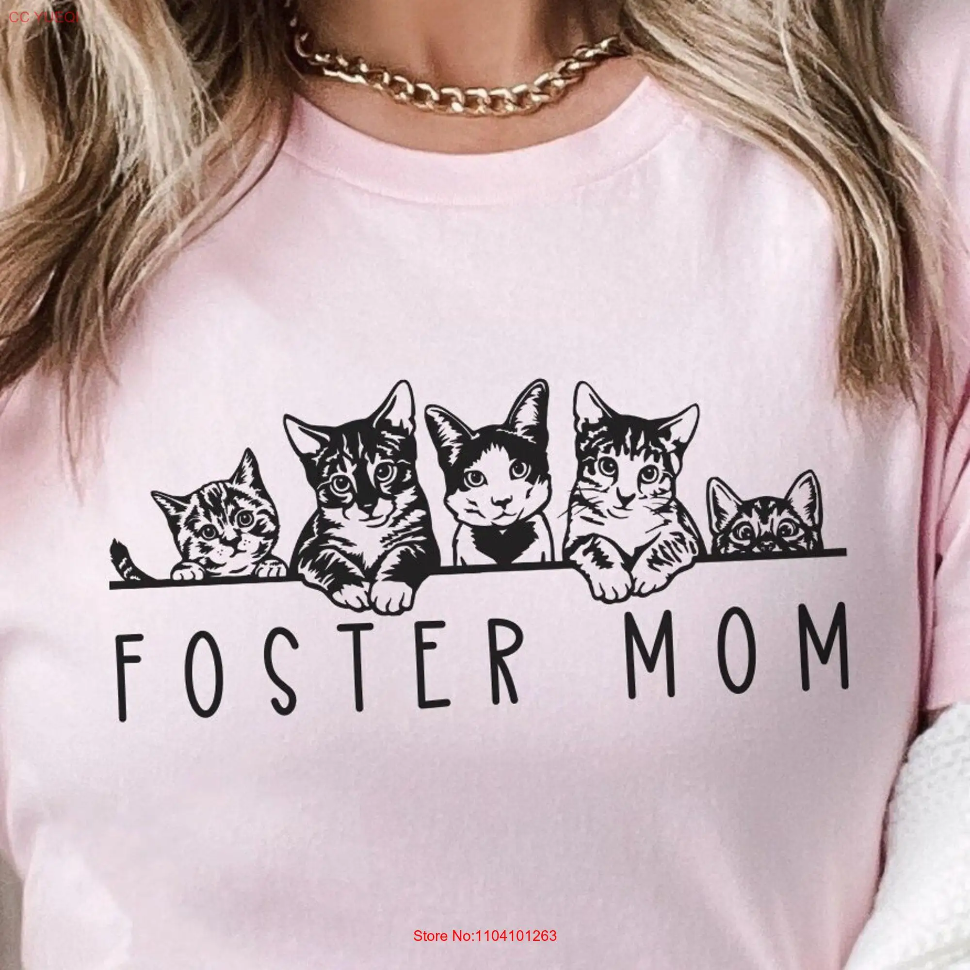 Foster Cat Mom T Shirt for Lover Kitten Animal Adopted long or short sleeves