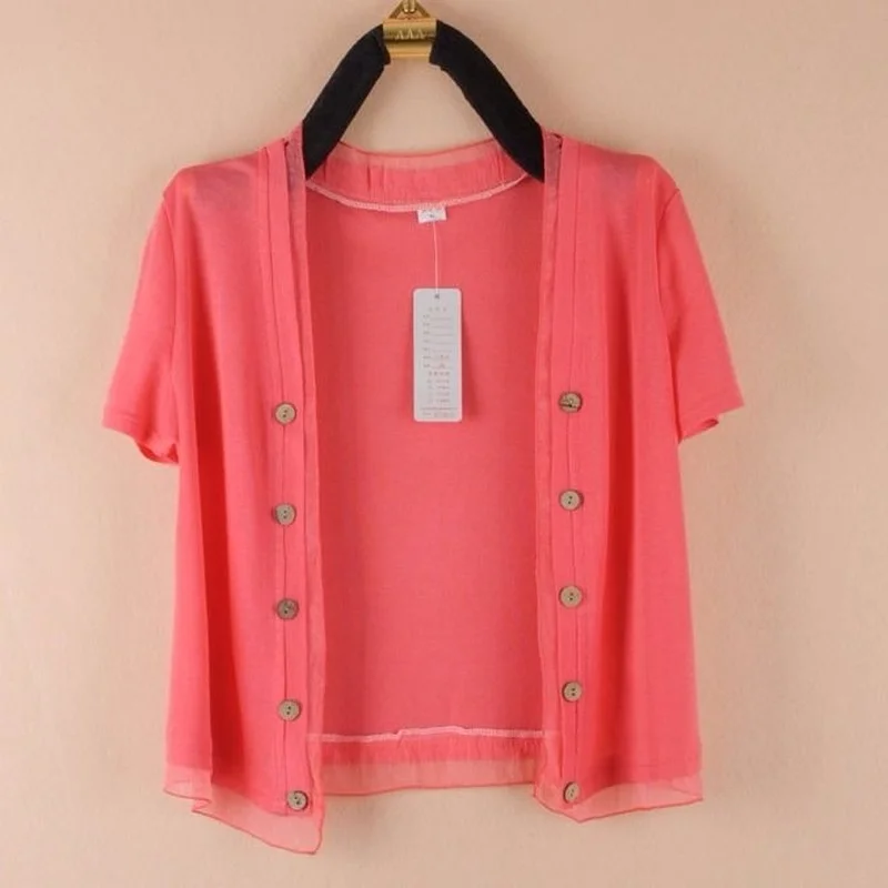 

Women Cardigans Solid Single Breasted Fashionable Female Elegant Spliced Loose Casual Streetwear Sunproof Tender Designed XL-5XL