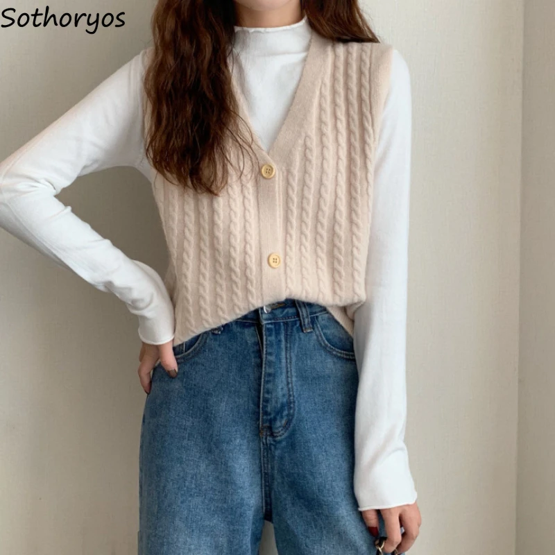 

Cropped Sweater Vest for Women Preppy Style Trendy V-neck Sleeveless Cute Schoolgirls Knit Ulzzang Spring Autumn Chic All-match