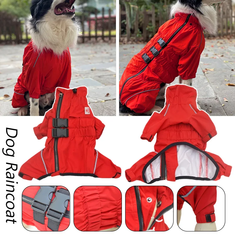 Dog Raincoat Waterproof Pet 4 Legs Raincoat Clothes For Bulldog Corgi Rain Coat Small Medium Large Dogs Jumpsuit Dogs Overalls