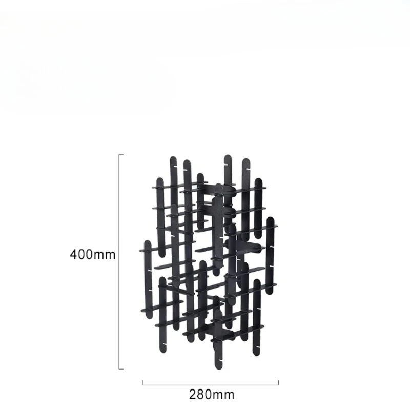 Modern Abstract Building Sculpture Stainless Steel Geometric Art Ornaments Minimalist Desktop Display Creative Office Figurines