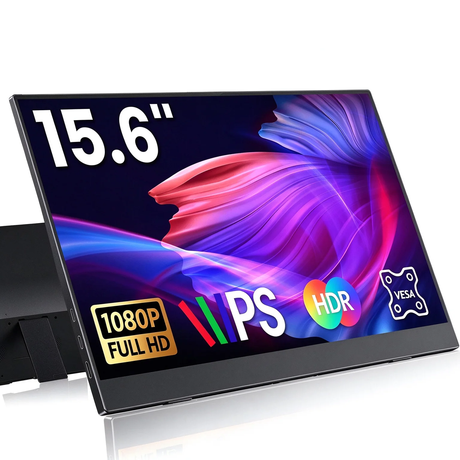 AHXJKA 15.6 Inch Portable Monitor FHD 1920×1080 IPS 72%sRGB 16:9 Ultra Slim Portable Display for Laptop PC and Game Consoles