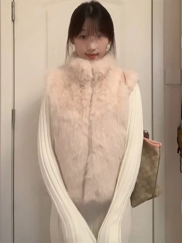 

Korean Style High End Atmosphere 3D Shoulder Stand Fur Simulation Leather Jacket Women's Shoulder Pad Coat Commute Style ...