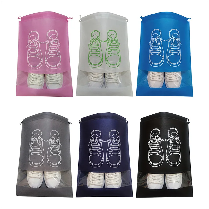 1/5pcs Non-woven Shoes Bag Waterproof Dustproof Travel Bag Portable Tote Drawstring Bag for Shoes Storage Shoes Organizer 2023